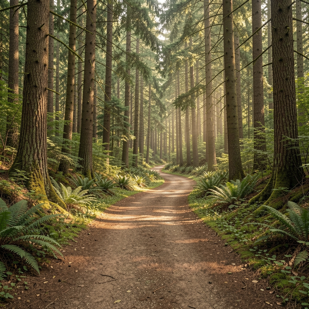 A path winding through a forest, representing a journey towards physical health.