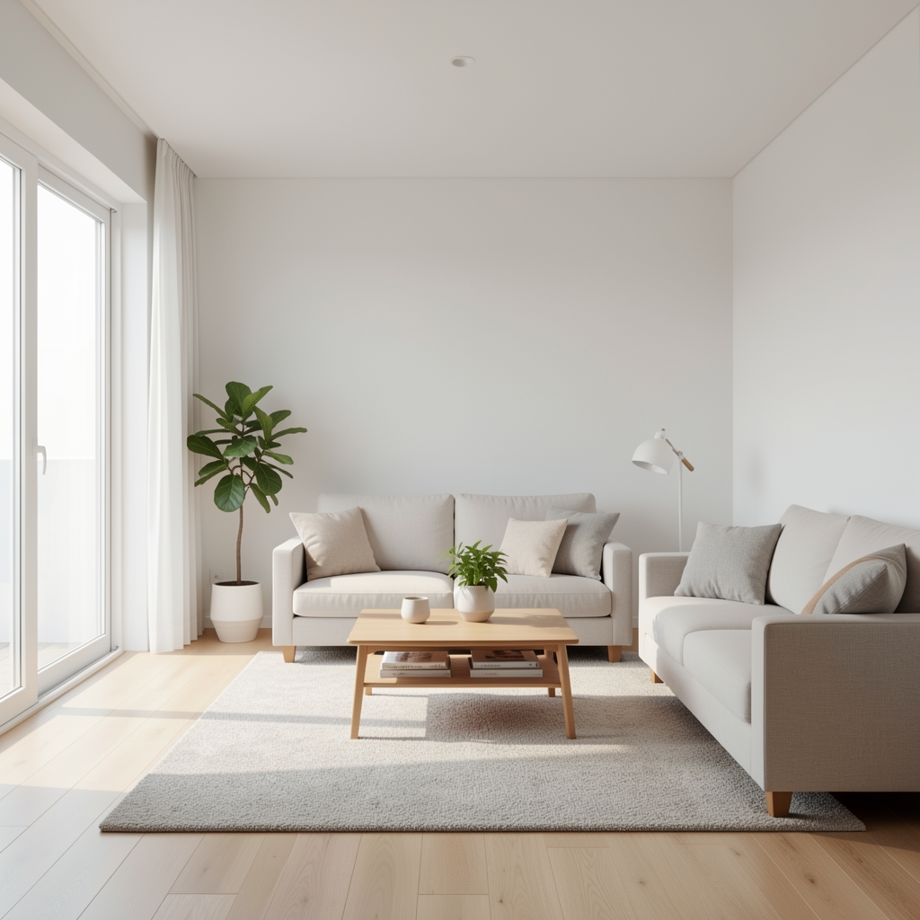 A clean, minimalist interior with natural light, representing a supportive living environment.